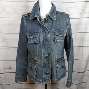 Vintage Old Navy Zipper Wash Denim Jacket L